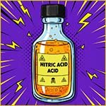 Bottle of nitric acid.